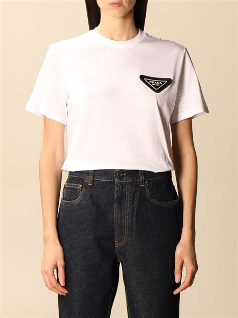 prada white t shirt women's|Prada shirt men price.